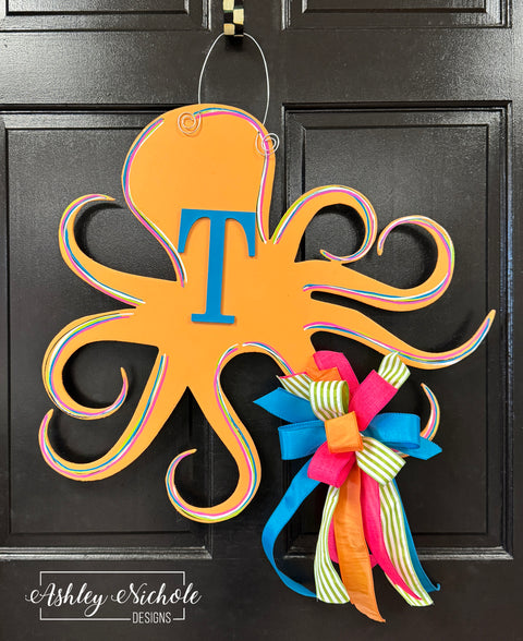 Octopus - Colorful - Personalized Door Hanger