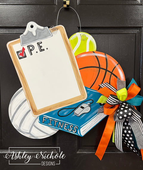 PE Teacher or Coach Door Hanger (Hand-Painted)