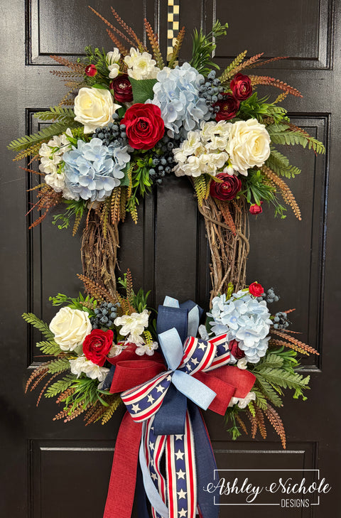 Patriotic Bouquet Oval Wreath