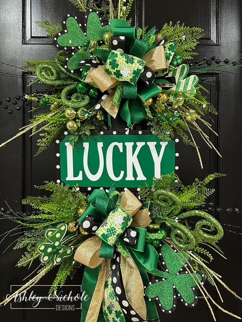A LUCKY Patch of Clovers Wreath