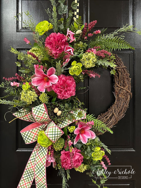 Springtime Nest & Blooms Wreath