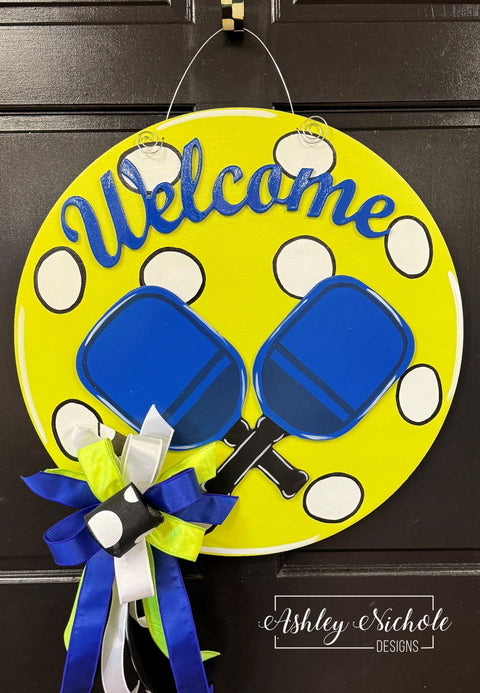 Pickleball Paddles Welcome - Door Hanger
