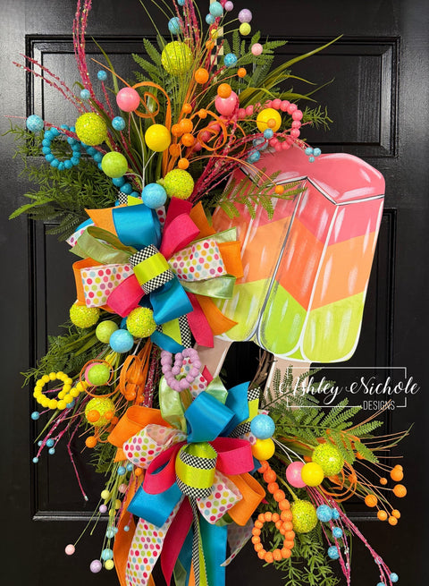 Popsicle Sherbet & Glitter Wreath