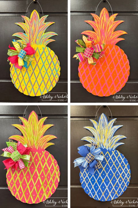 Preppy Pineapple - Door Hanger