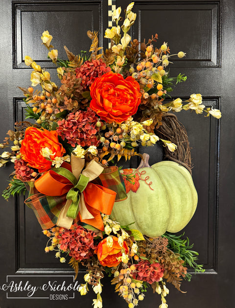 FALL Wreath DEAL!! Pumpkin & Peony Fall Wreath