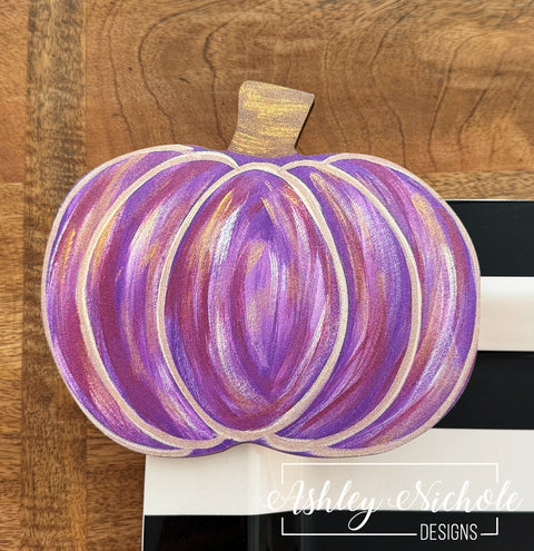 Purple Distressed Pumpkin - Mini Piece (Magnet/Velcro)