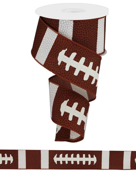 Football Laces Wired Ribbon - 2.5" x 10yds