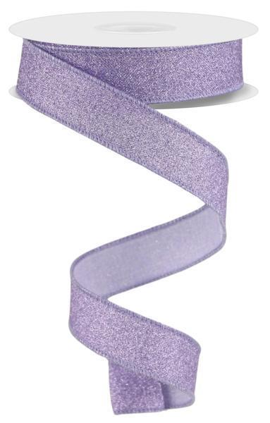 Lavender Fine Glitter Wired Ribbon - 7/8" x 10yds