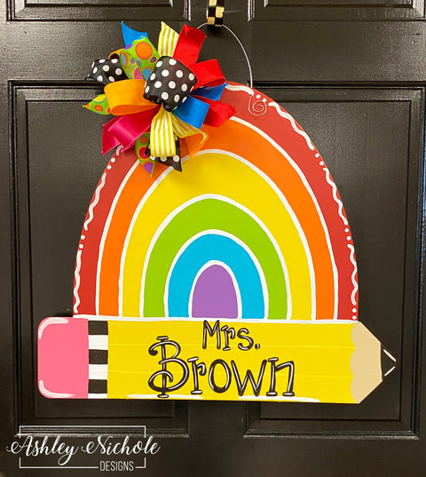 **Rainbows & School Fun Door Hanger** READY TO SHIP!!