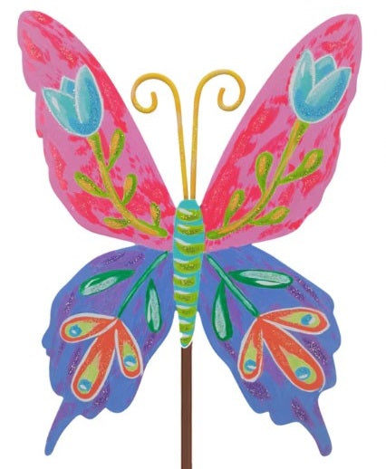 Blooming Butterflies Stake - Pink/Purple