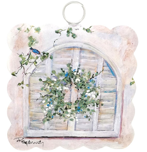 Mini Art Scallop Art Gray Shutters Print Charm