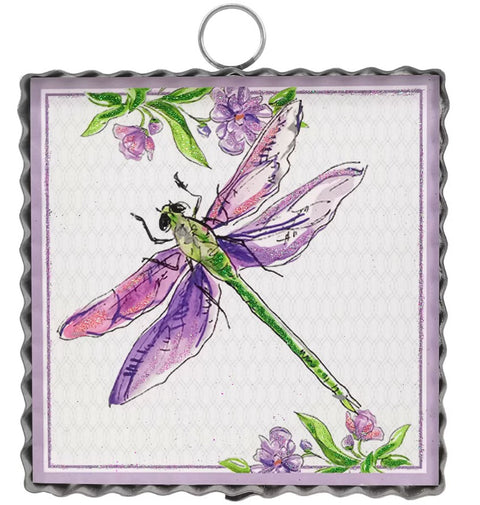 Mini Art Dragonfly Print Charm