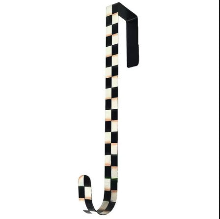 ** Checkered Metal Over the Door Wreath Hook/Hanger