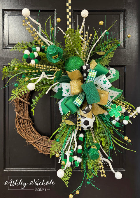 Shamrocks & Gold Glam Wreath