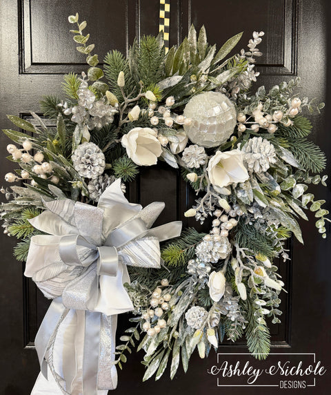 Snowy Splendor at Christmas Wreath