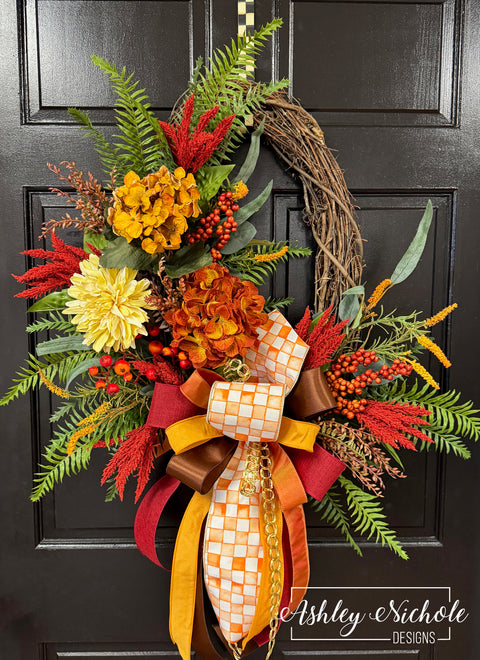 Spicy Autumn Florals Wreath