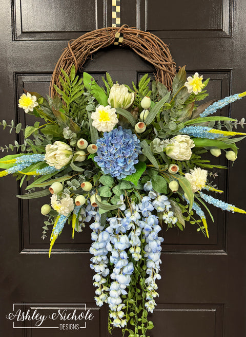 Springtime Garden Cascade Wreath