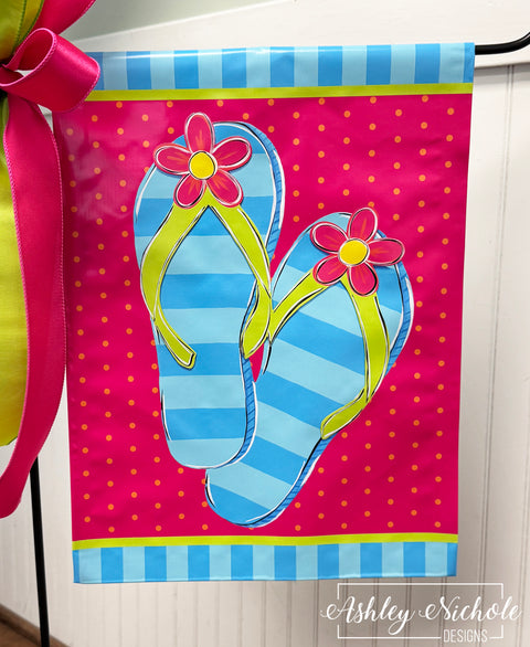 Summer Fun Flip Flops - Vinyl Garden Flag