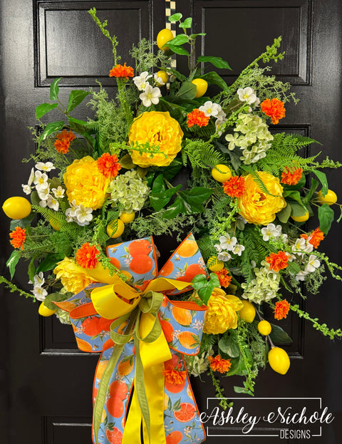 *READY to SHIP* - Summer Lemon Blast Wreath (OVERSIZED)