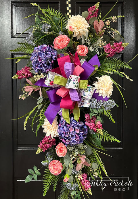 Summer Mix of Purple Teardrop Swag