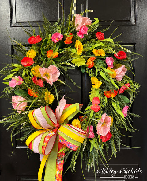 *READY to SHIP* - Summer Poppy Wreath
