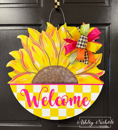 Summer Sunflower Welcome Door Hanger (UV PRINTED Only)