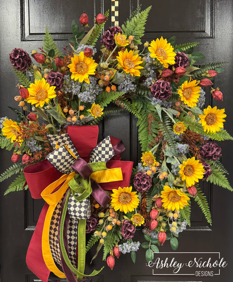 Sunflower Fall Warmth Round Wreath