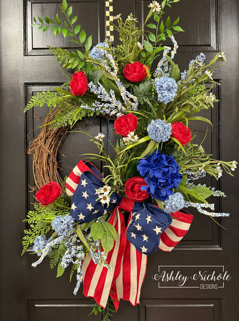 "Betsy Ross Inspired" USA Wreath
