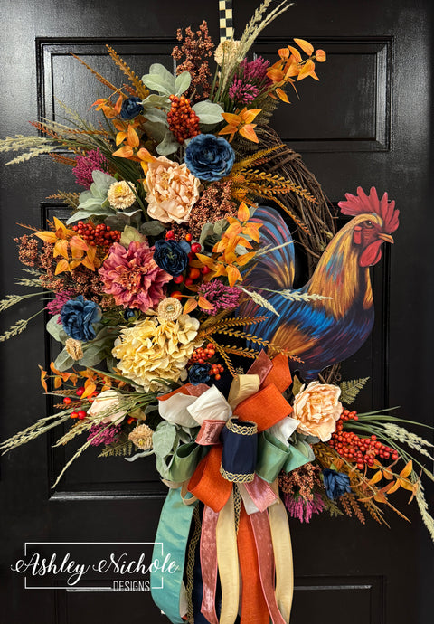 The Autumn Farmhouse Wreath - ROOSTER