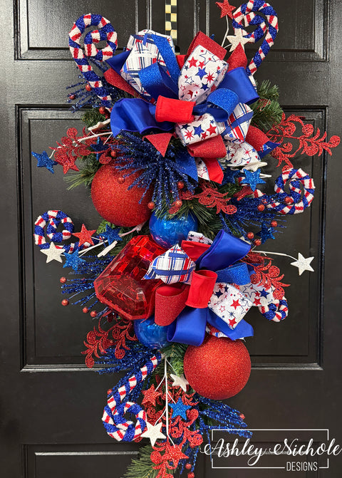 The Sparkling Patriot Teardrop Swag