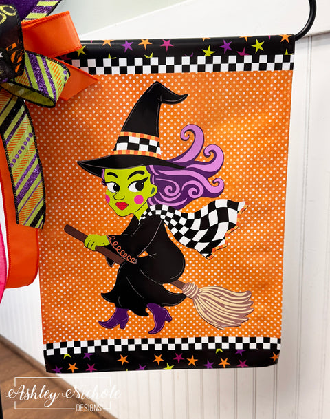 Toil & Trouble Sassy Witch - Vinyl Garden Flag