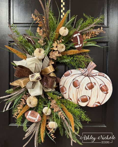 Touchdown Pumpkin Fall Wreath