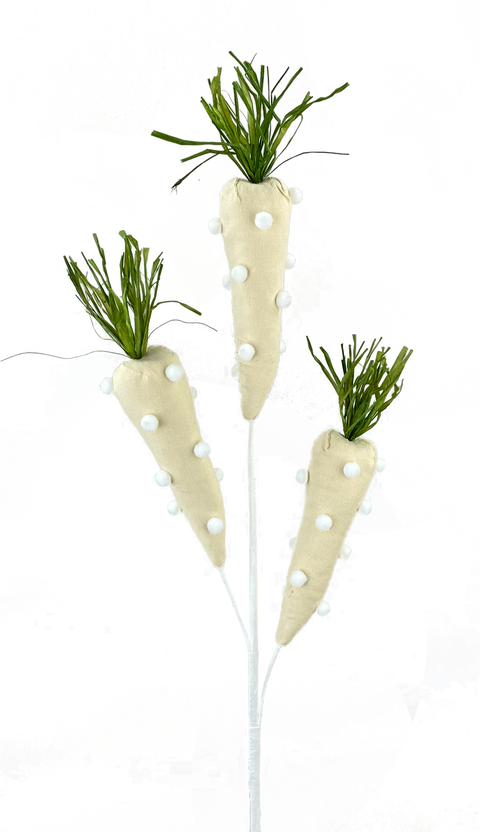 Neutral Felt Ball Carrot x 3