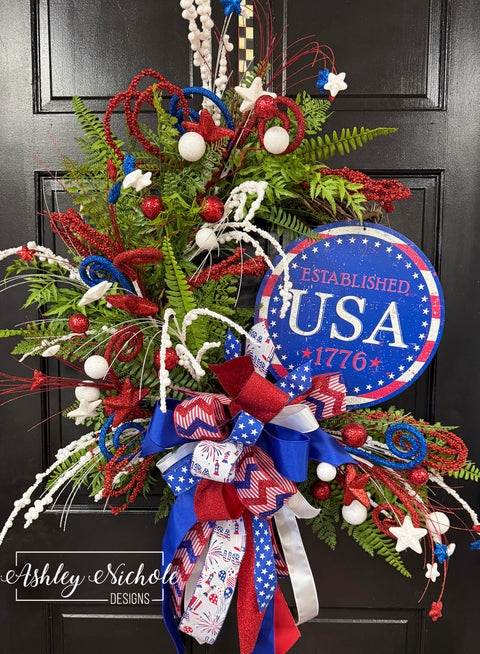 USA "Established 1776" Patriotic Wreath