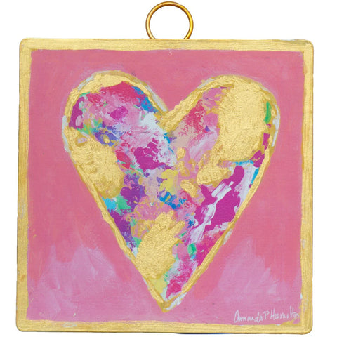 Mini Art Pink & Gold Messy Heart Charm Attachment