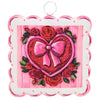 Mini Art Scallop Heart & Roses Print Charm