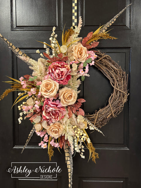 Vintage Fall Romance Wreath