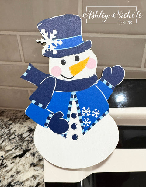 Winter Blues Snowman FULL BODY - Mini Piece (Magnet/Velcro)
