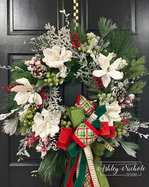 Winter Magnolia & Berries Wreath