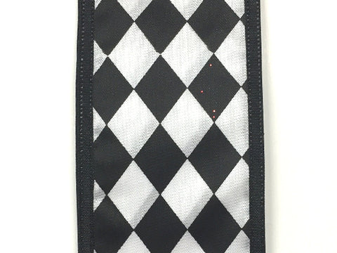 Black & White Harlequin Wired Ribbon - 2.5" x 10yds