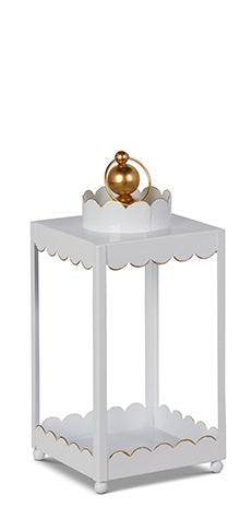 13.75" Scalloped Lantern - Small - White
