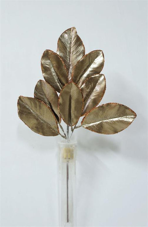 24" Glitter Edge Metallic Leaf Spray - Bronze