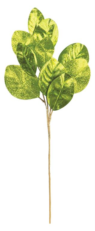 29" Mixed Glitter Salal Leaf Spray - Two Tone Green