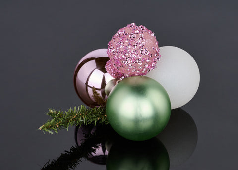 60MM - 80MM Sequin Glitter Ball Cluster - Pale Pink, Mint & White