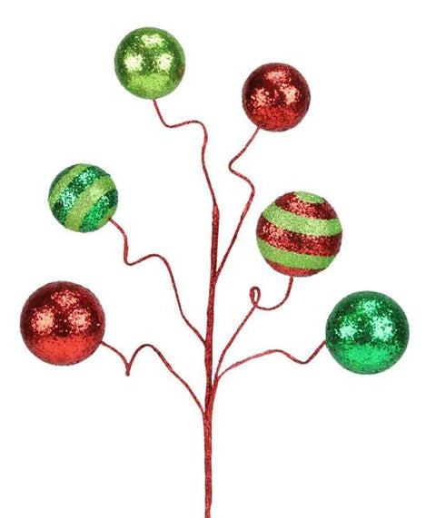 19" Stripe & Solid Ball Pick - Red, Lime & Emerald