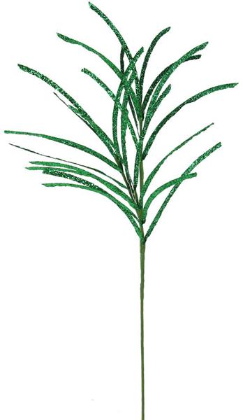 31" Glittered Paper Grass Spray - Emerald Green