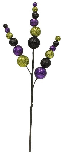 19" Glitter Ball Spray - Purple, Black & Green