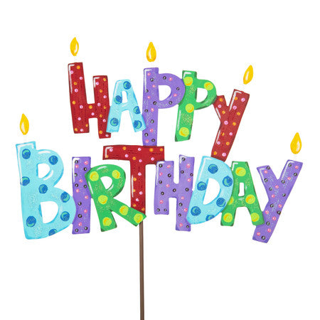 Happy Birthday Metal Stake