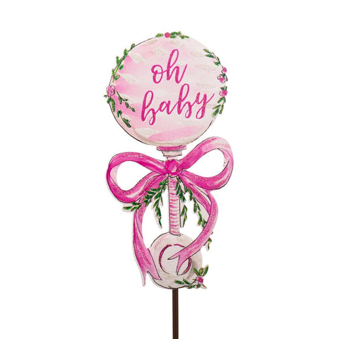 Girl Baby Rattle - Metal Stake