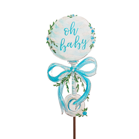 Boy Baby Rattle - Metal Stake